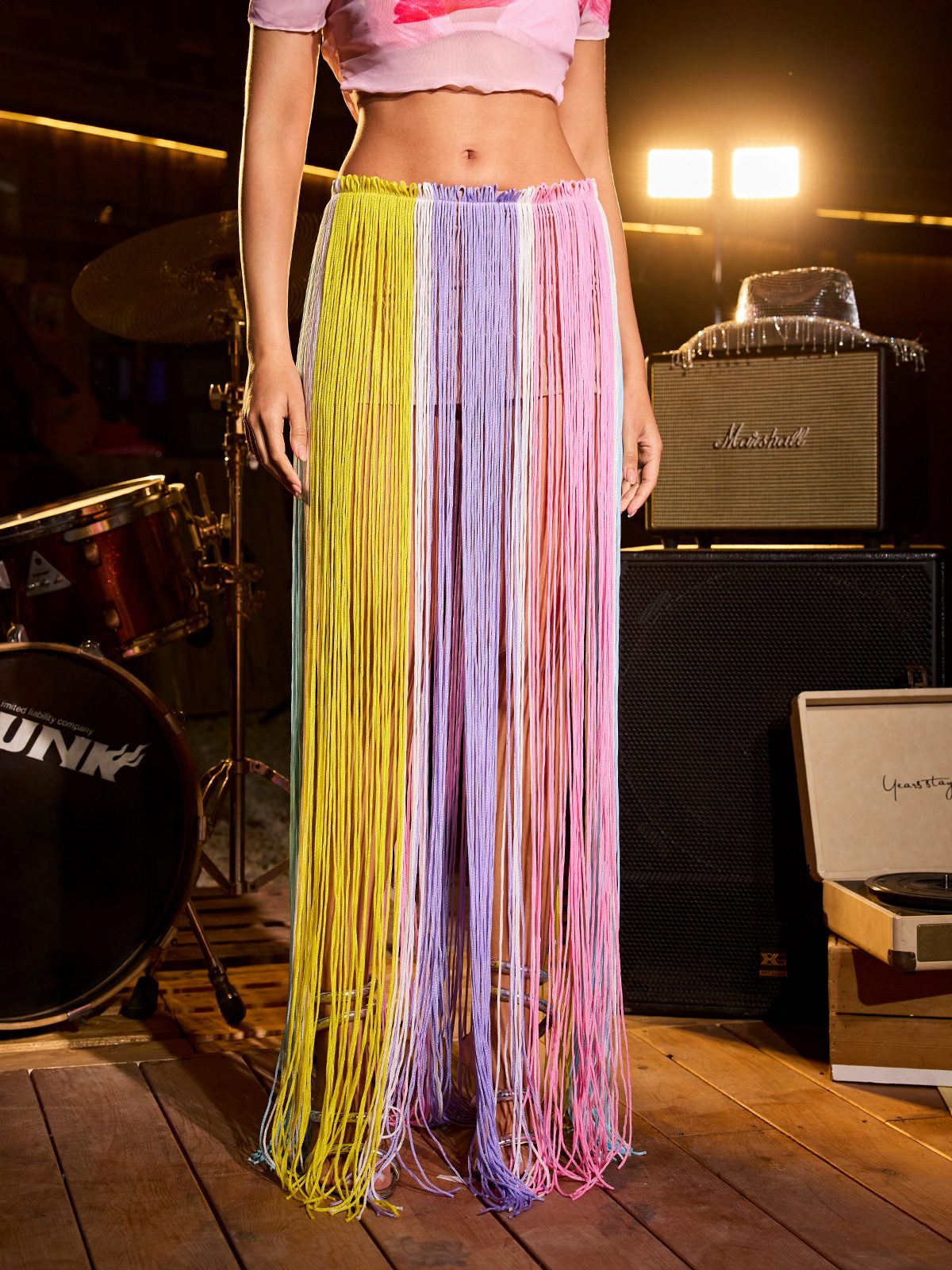 Cissy Rainbow Fringe Skirt