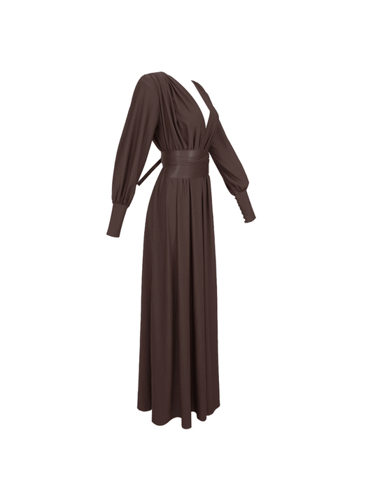 Rosstef Cosmo V Neck Belted Maxi Dress