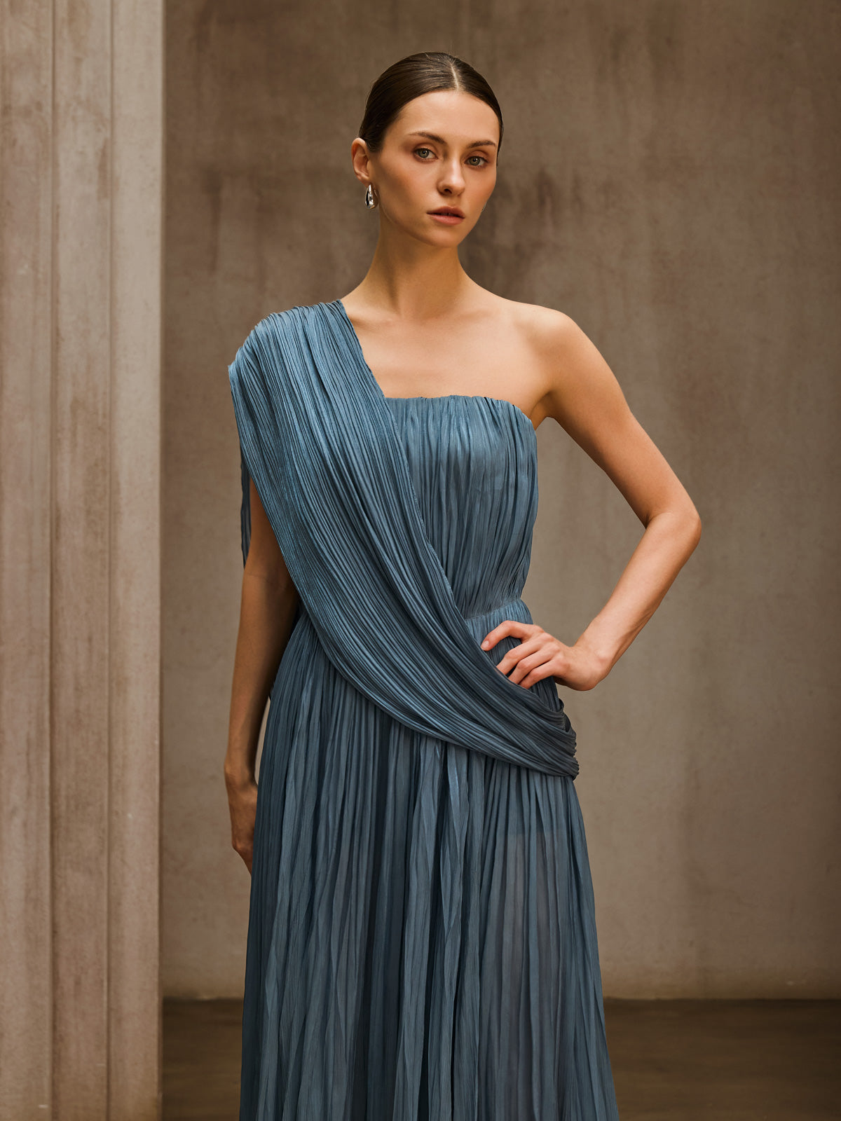Rosstef Strapless Drape Maxi Giyin