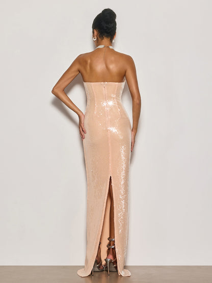 Cypriana Strapless Sequin Maxi Dress