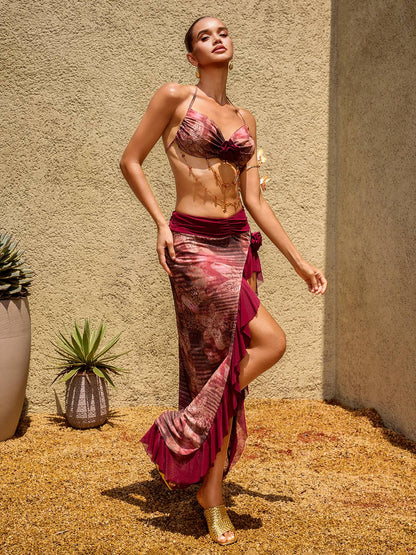 Cyraveth Flower Printed Two Piece Set