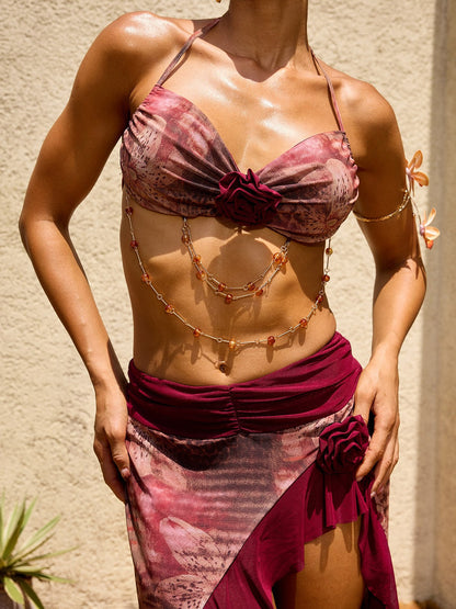 Cyraveth Flower Printed Two Piece Set