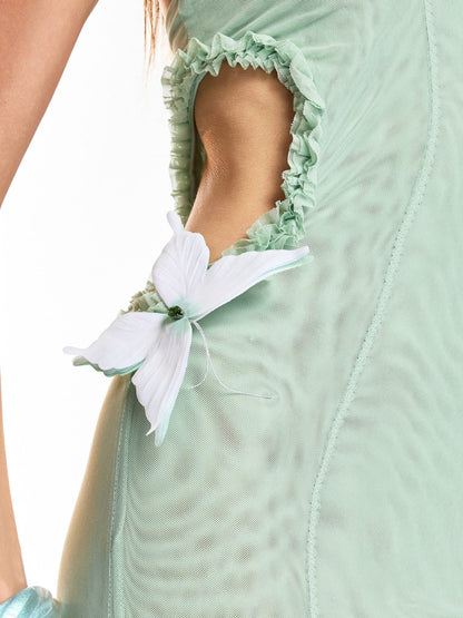 Dacia Halterneck Butterfly Maxi Dress