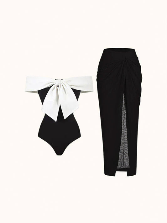 Daisy Off Shoulder Swimwear Two Piece Set