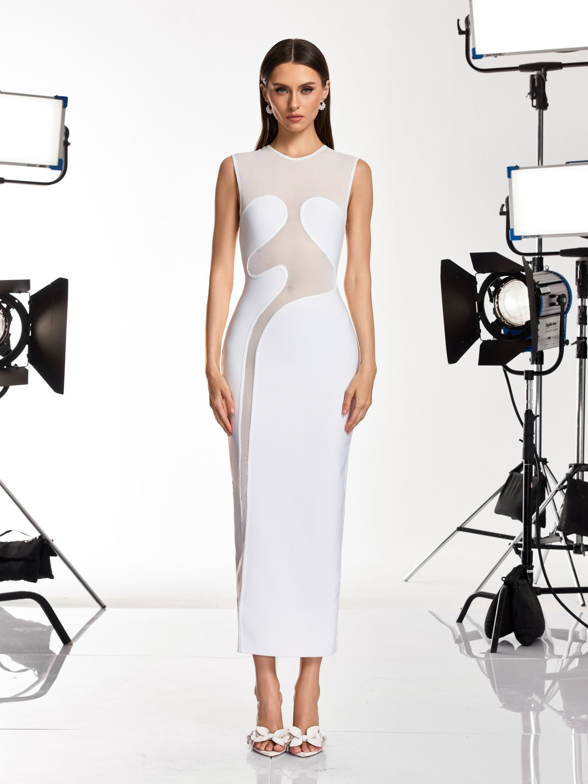 Rosstef Danelle Sleeveless Bandage Midi Dress