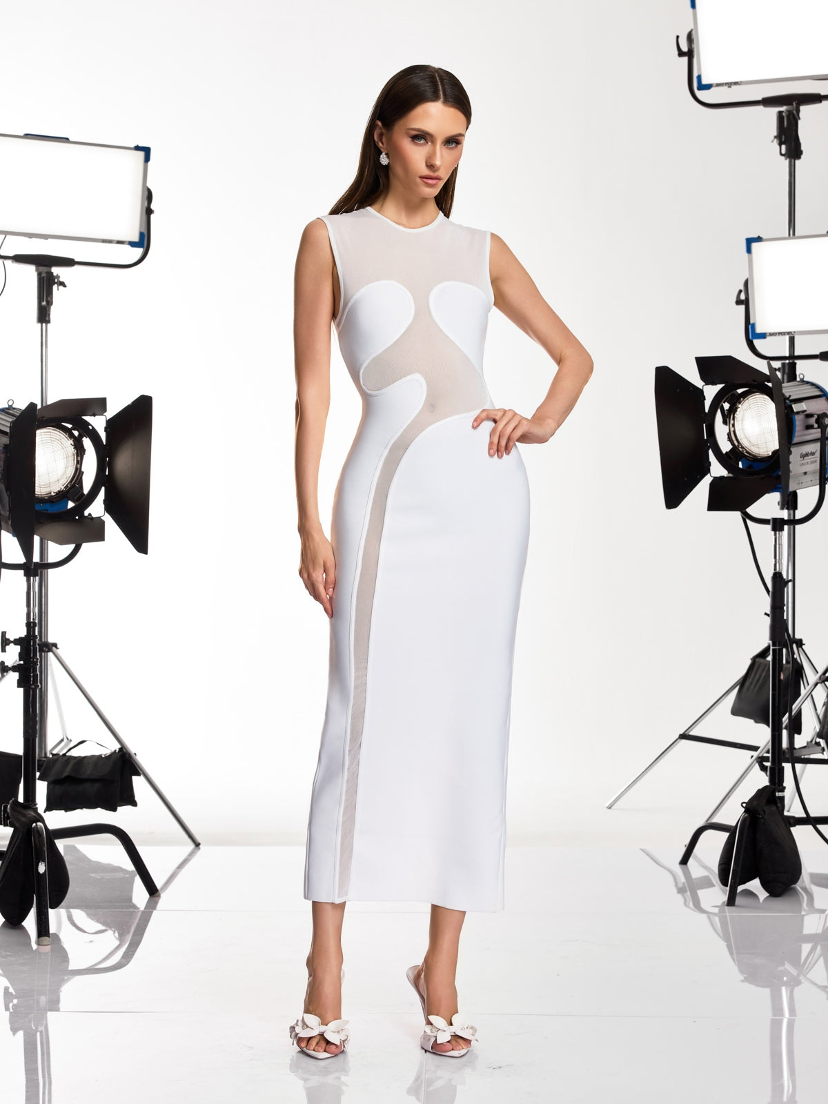 Rosstef Danelle Sleeveless Bandage Midi Dress