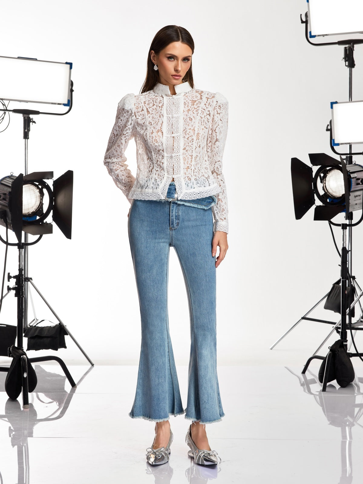 Danette Rhinestone Flare Jeans