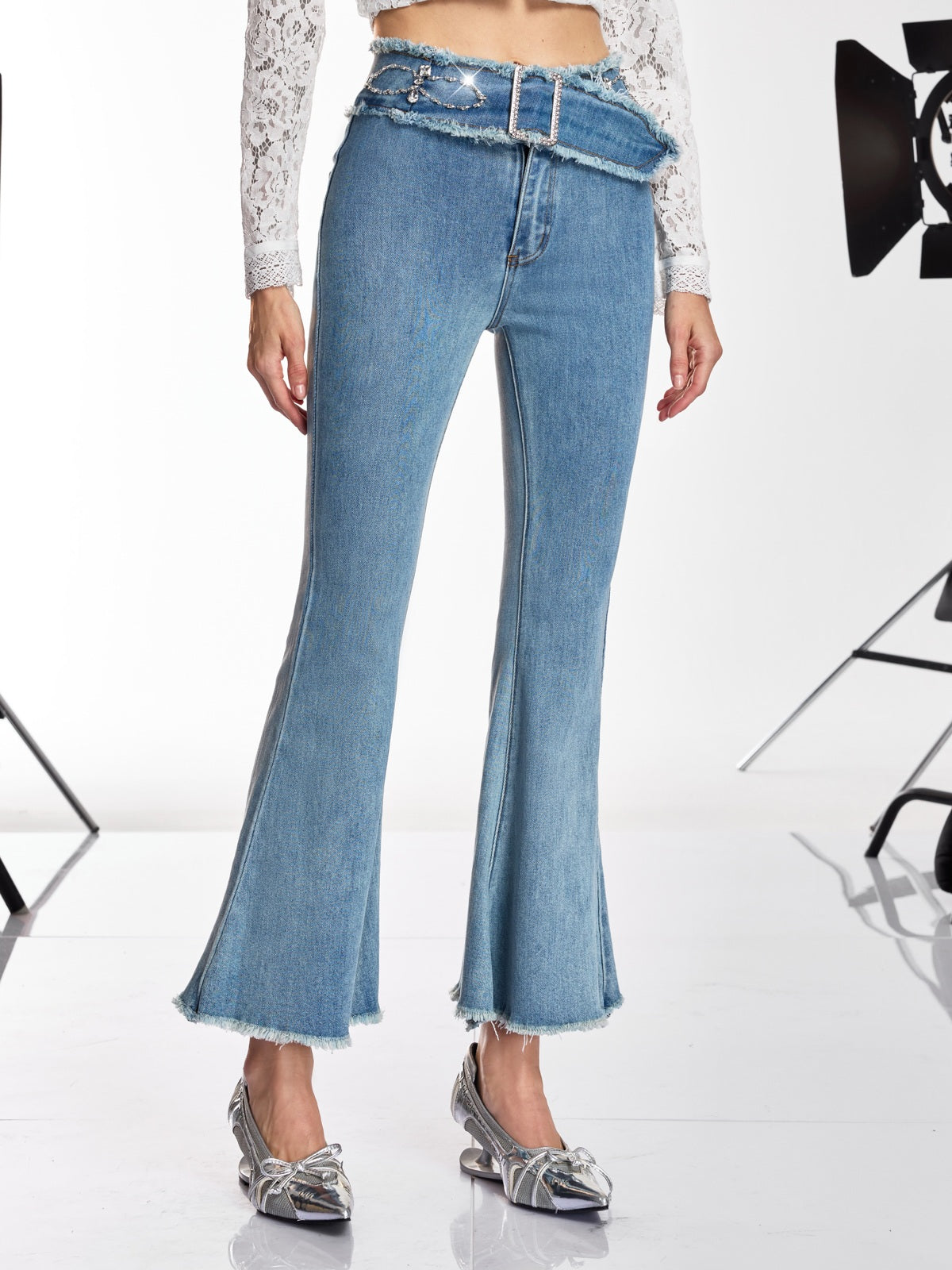 Danette Rhinestone Flare Jeans