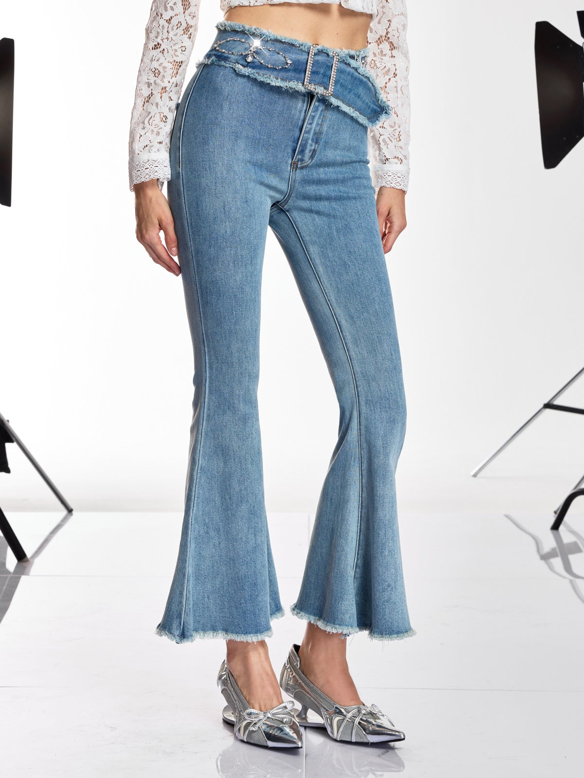 Danette Rhinestone Flare Jeans
