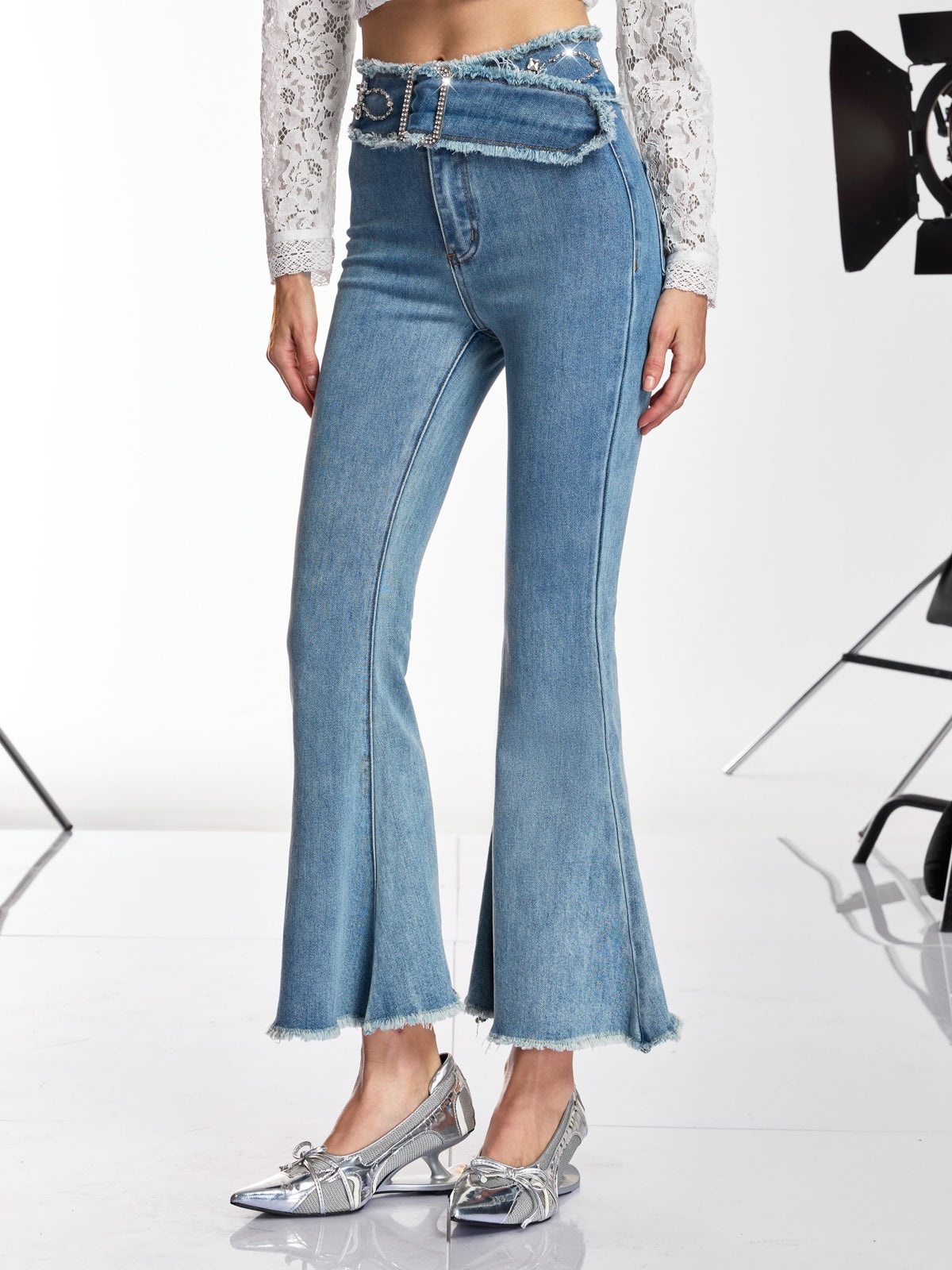 Danette Rhinestone Flare Jeans