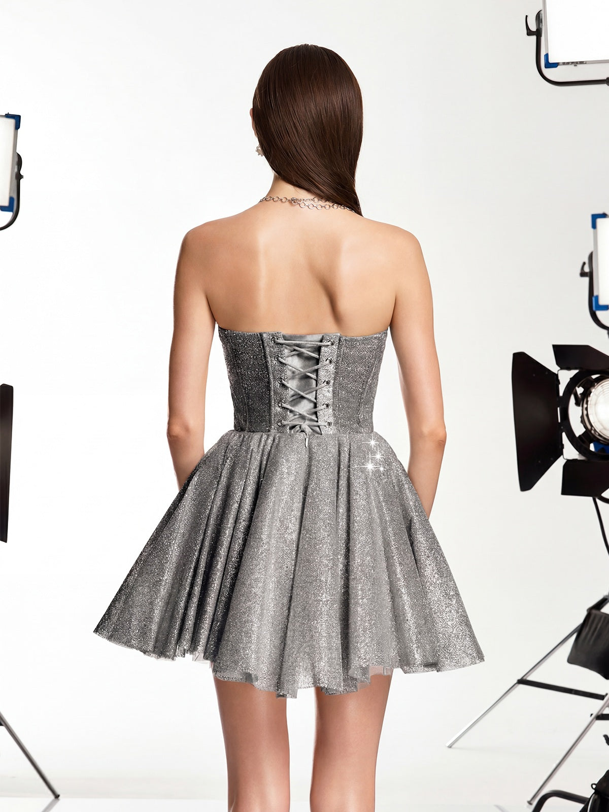 Rosstef Darda Glitter Corset Mini Dress