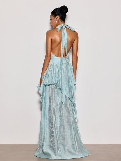 Rosstef Delara Halterneck Asymmetric Maxi GİYİM