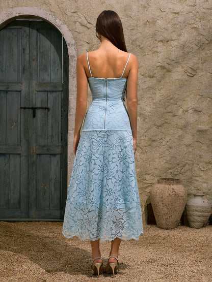 Rosstef Dhanya Spaghetti Flower Midi Dress