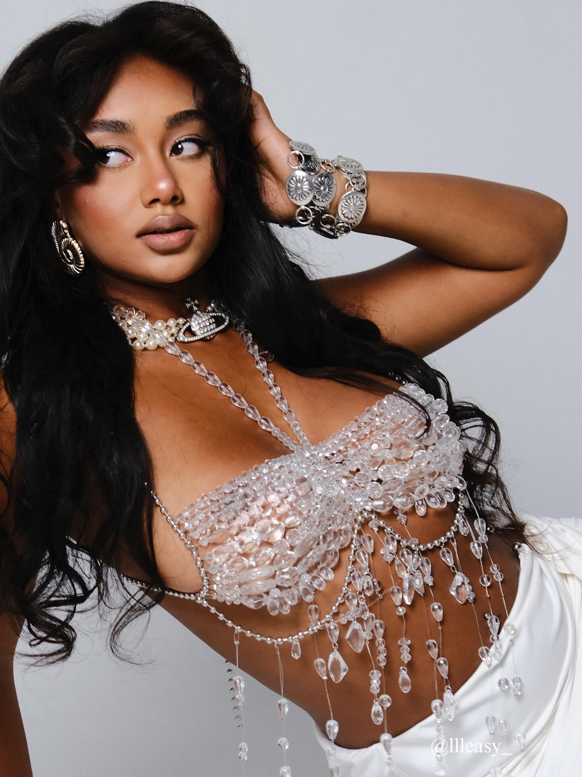 Didrika Fringe Gemstone Beaded Bralette