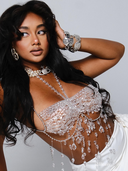 Didrika Fringe Gemstone Beaded Bralette
