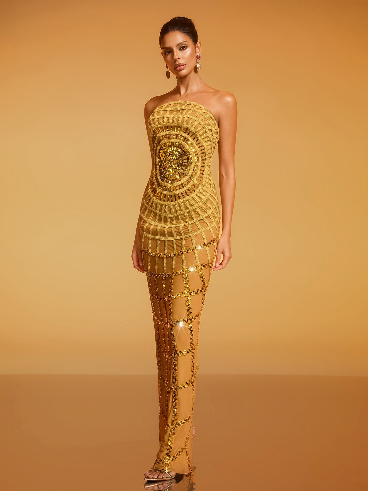 Dolores Strapless Sequin Maxi Dress