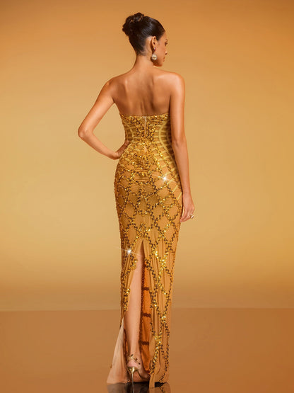 Dolores Strapless Sequin Maxi Dress