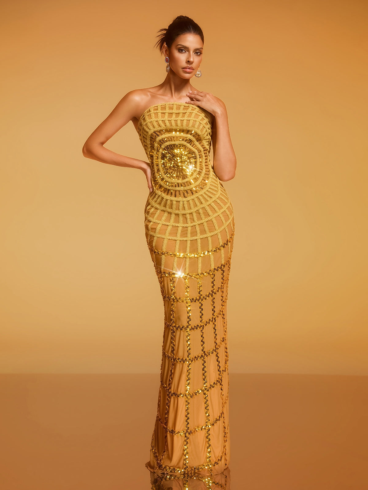 Dolores Strapless Sequin Maxi Dress