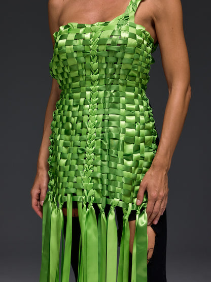 Domna Halterneck Woven Maxi Dress In Green