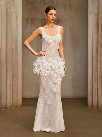 Dorielle Sleeveless Flower Maxi Dress