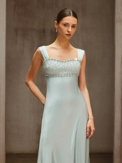 Rosstef Rhinestone Saten Gecelik Giyinme
