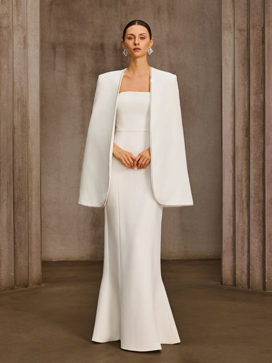 Rosstef Strapless Rhinestone Maxi Dress