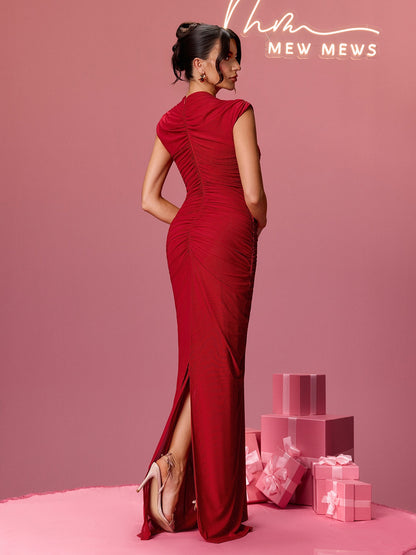 Drosyne Sleeveless Draped Maxi Dress