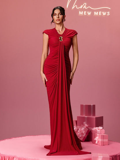 Drosyne Sleeveless Draped Maxi Dress