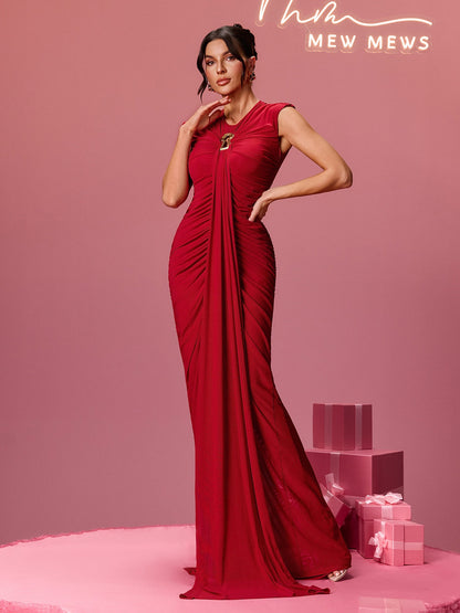 Drosyne Sleeveless Draped Maxi Dress