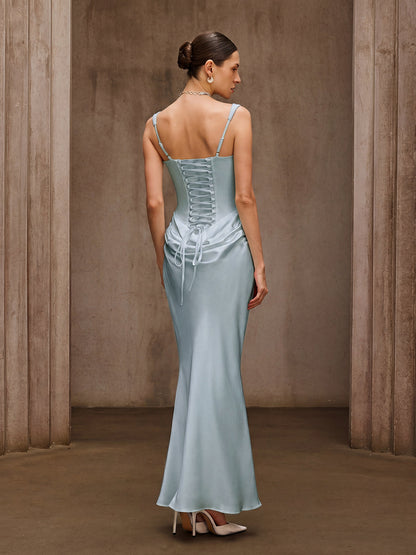 Duyen Sleeveless Corset Maxi Dress In Mint