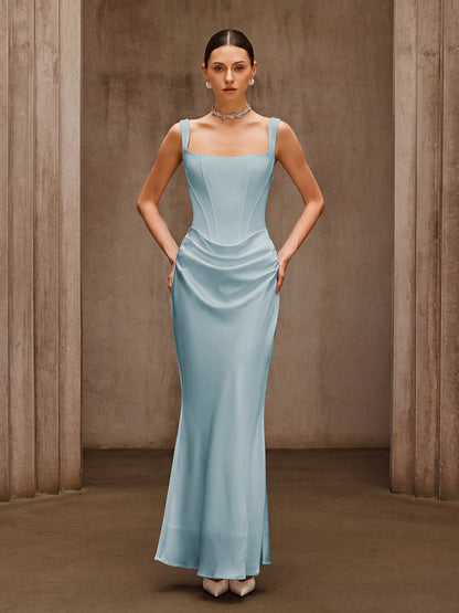 Duyen Sleeveless Corset Maxi Dress In Mint
