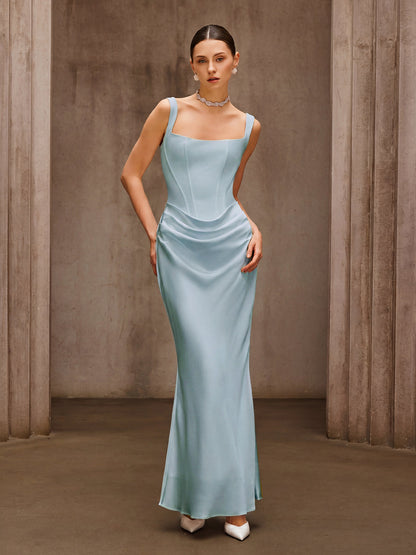 Duyen Sleeveless Corset Maxi Dress In Mint