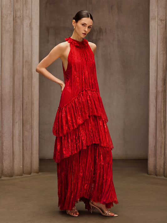 Rosstef Dyan Halterneck Tulle Maxi GİYİM