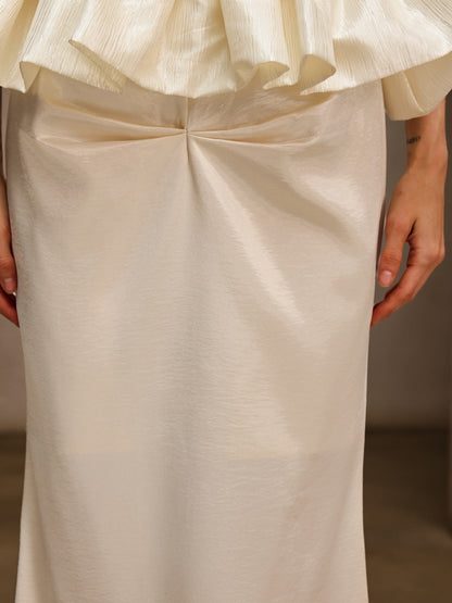 Dysis Strapless Pleated Maxi Dress