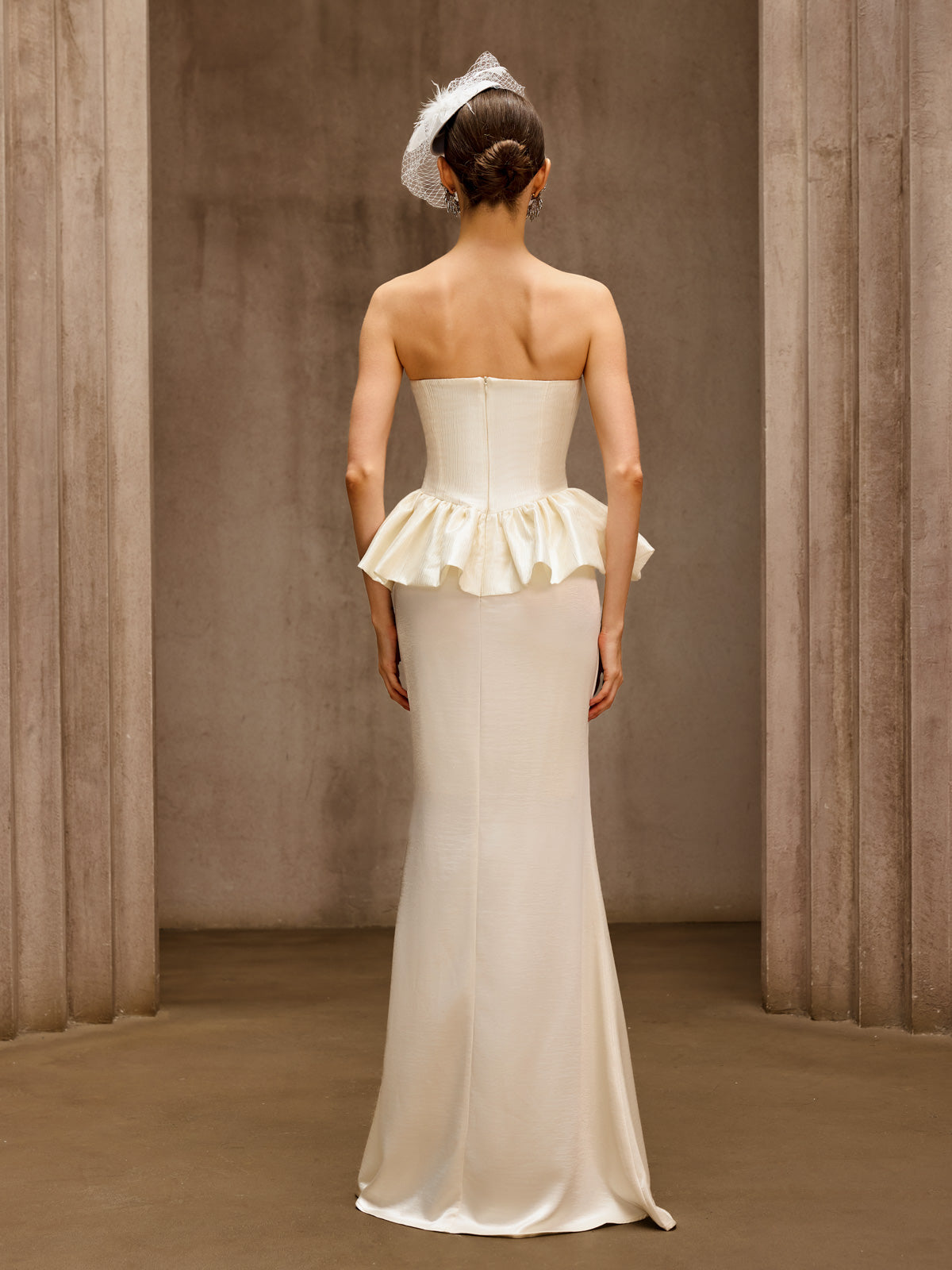 Dysis Strapless Pleated Maxi Dress
