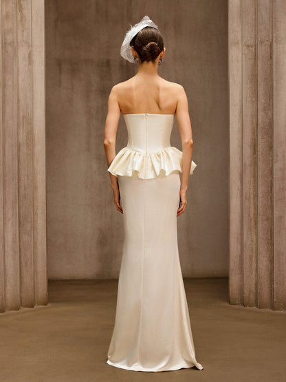 Dysis Strapless Pleated Maxi Dress