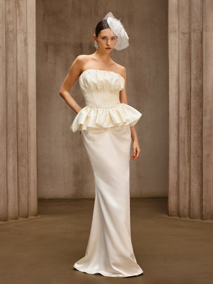 Dysis Strapless Pleated Maxi Dress