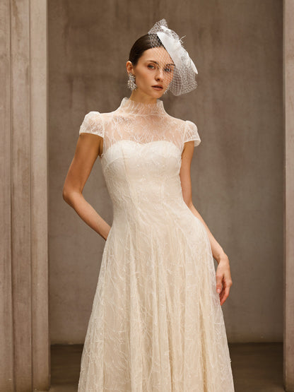 Rosstef Sequin Lace Midi Dress