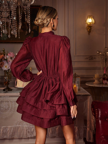 Rosstef Mini Bow Ruffle Elbise