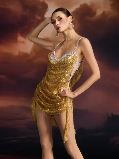 Rosstef Crystal Sequin Mini Dress