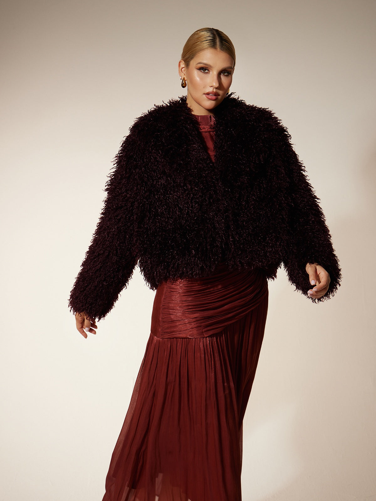 Ekanta Faux Fur Short Jacket