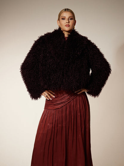 Ekanta Faux Fur Short Jacket