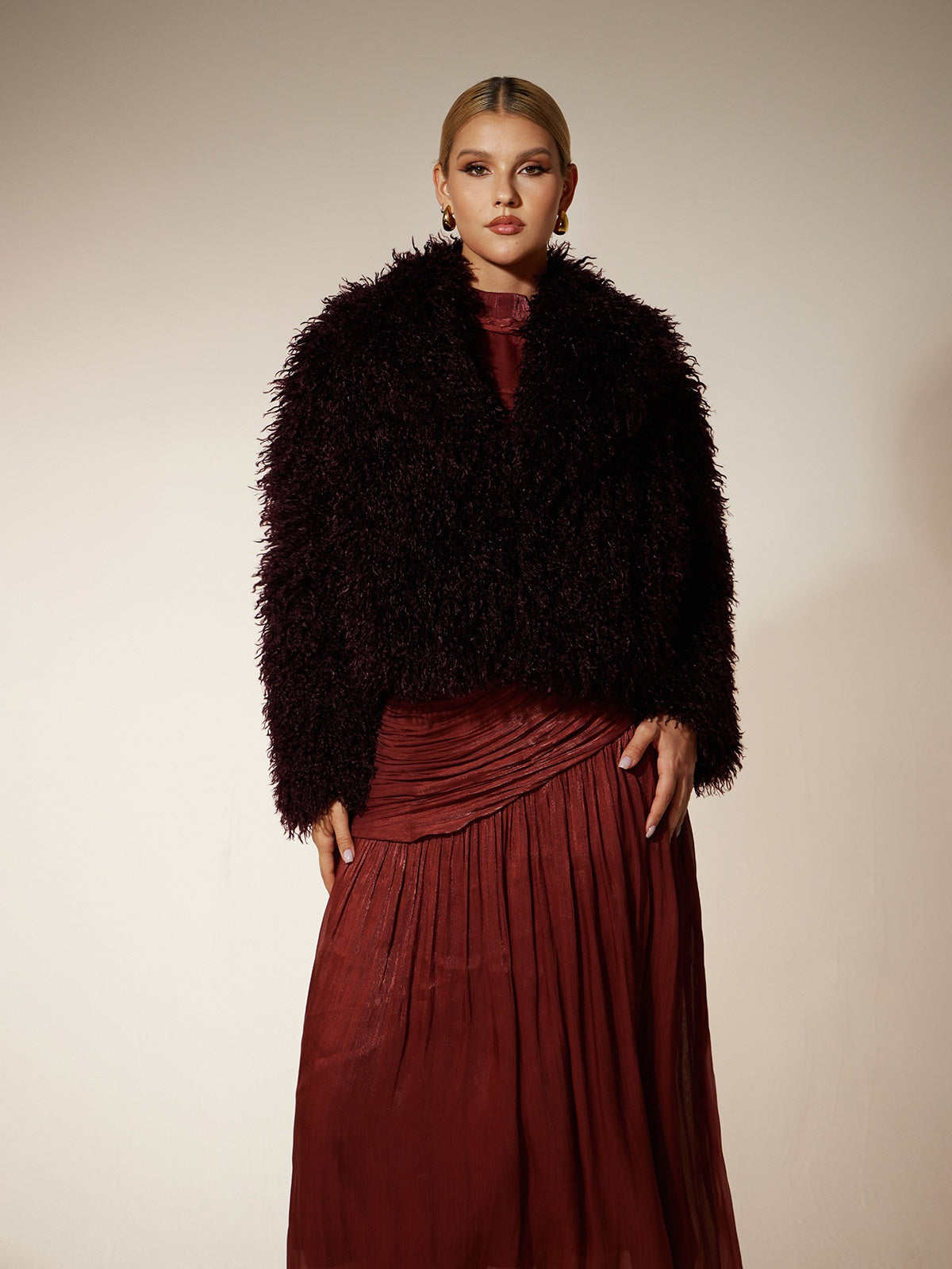 Ekanta Faux Fur Short Jacket