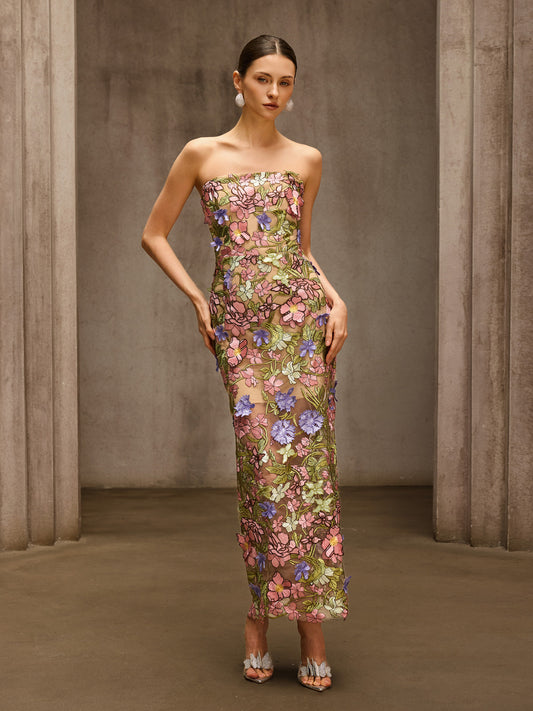 Rosstef Floral Embroidered Maxi Dress