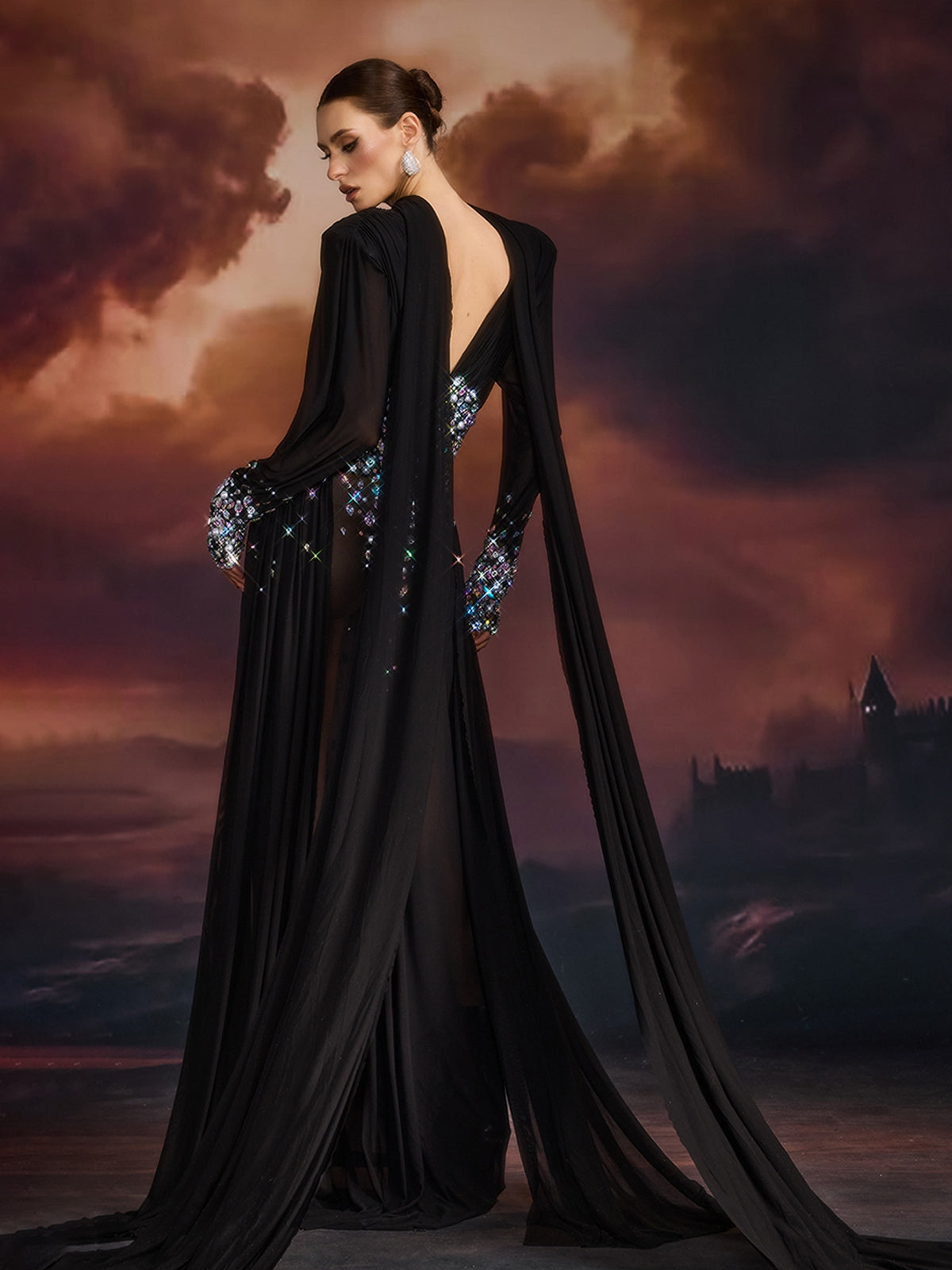 Emblyn Crystal Mesh Maxi Dress