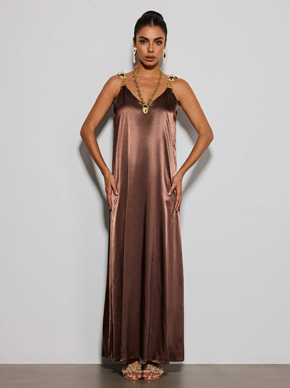 Erastus V Neck Sarin Maxi Dress