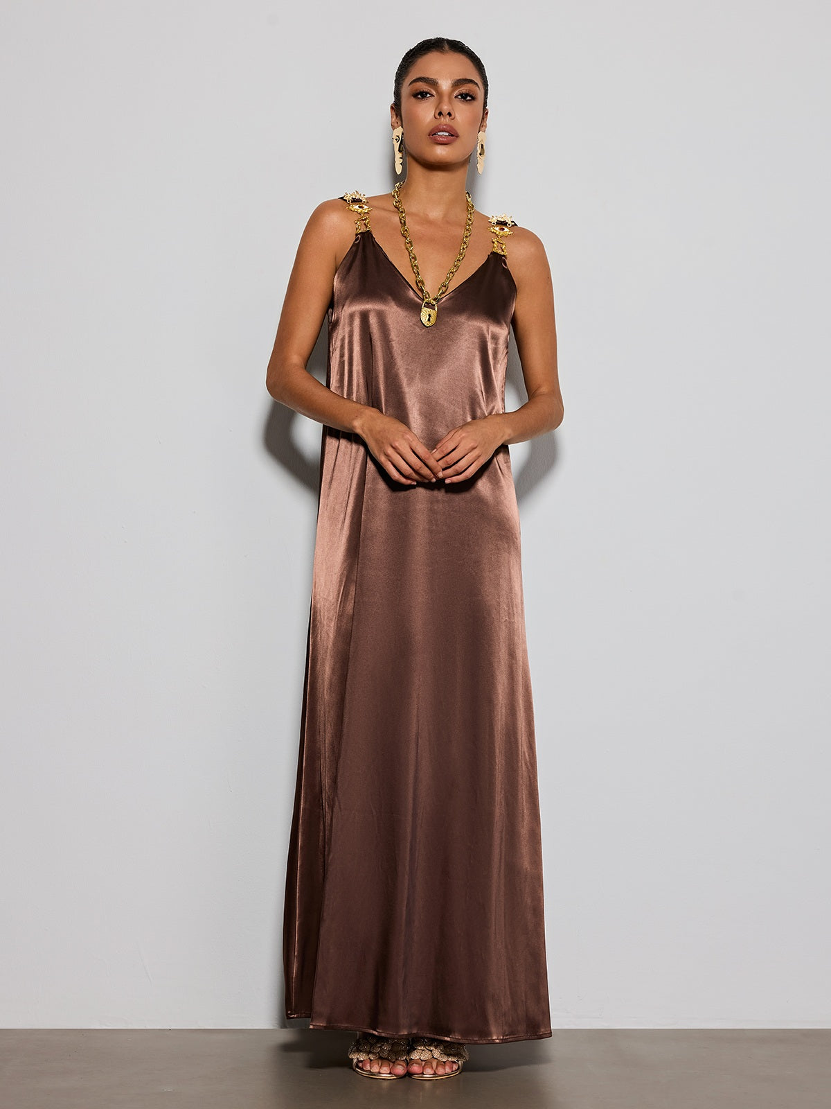 Erastus V Neck Sarin Maxi Dress