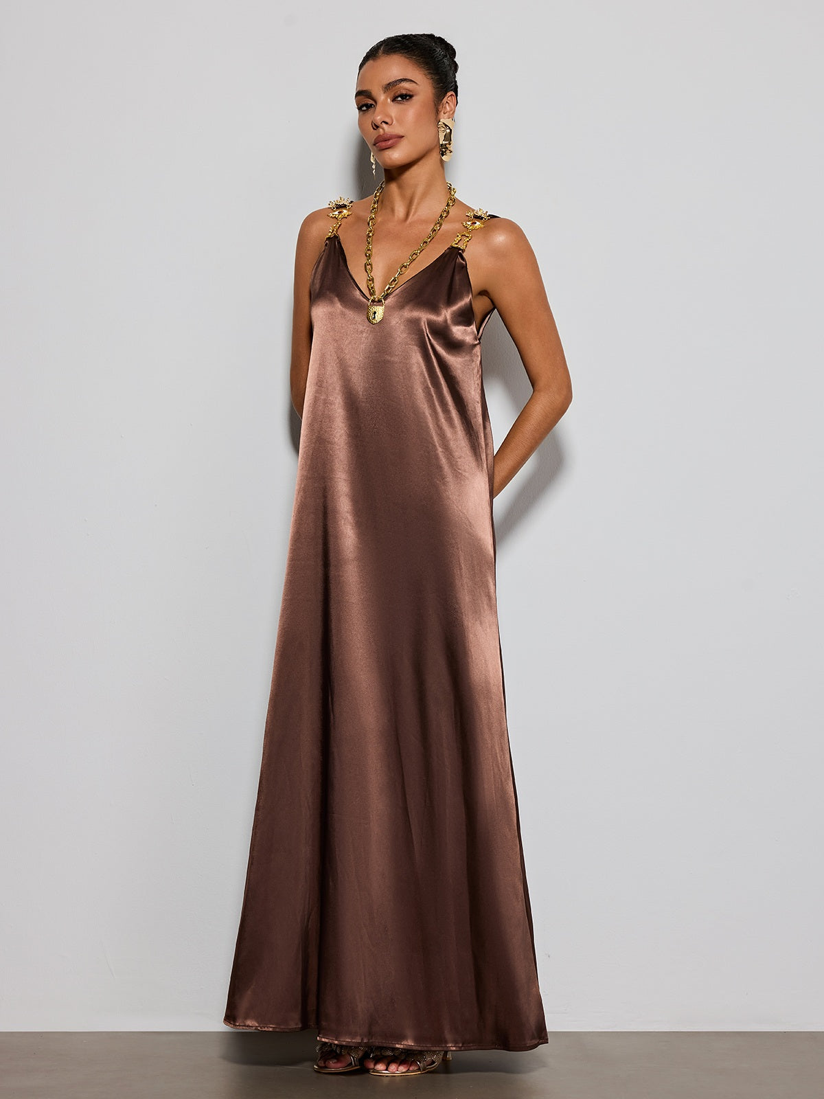 Erastus V Neck Sarin Maxi Dress