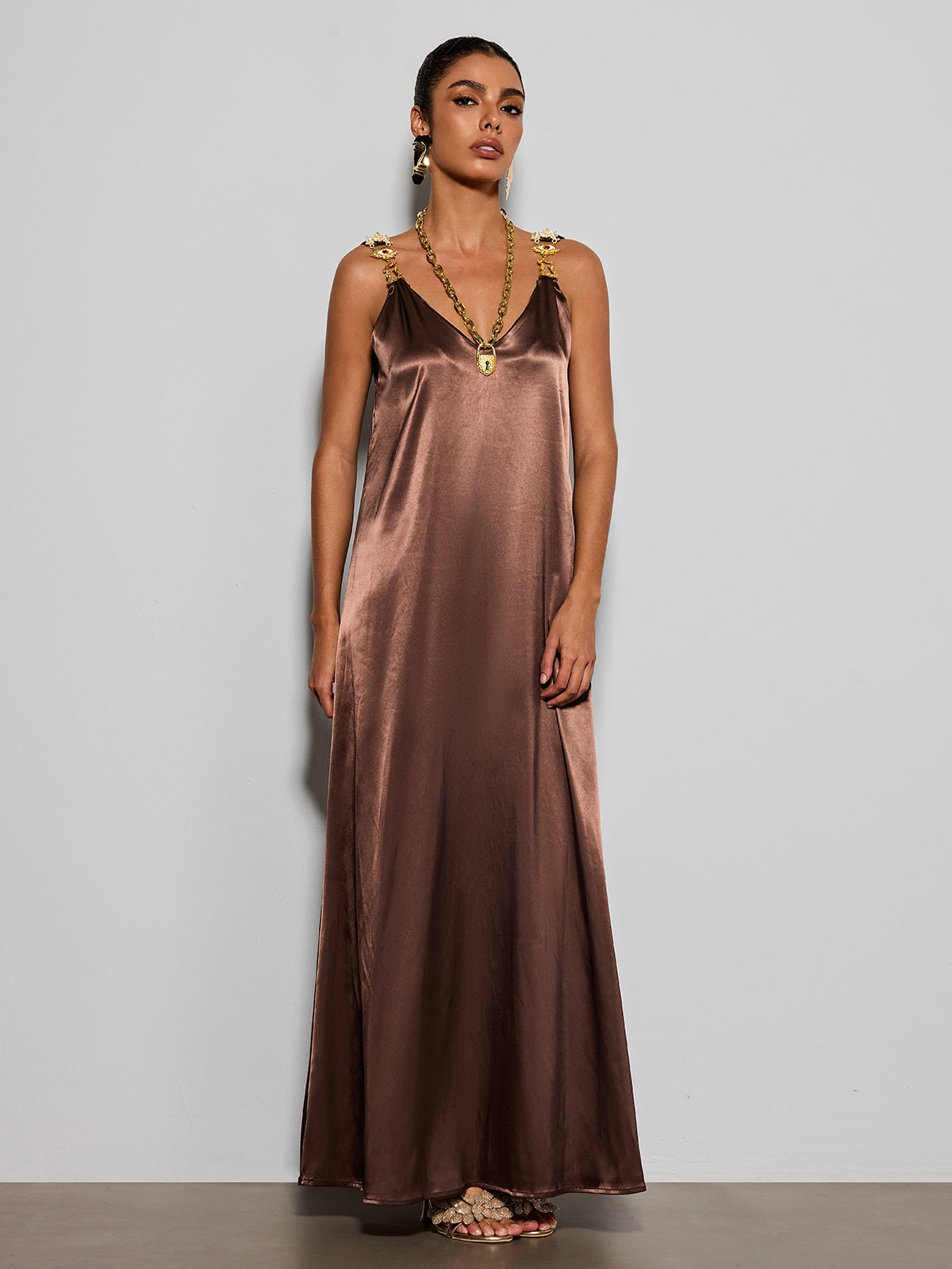 Erastus V Neck Sarin Maxi Dress