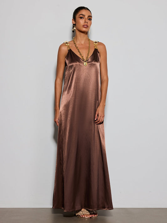 Erastus V Neck Sarin Maxi Dress
